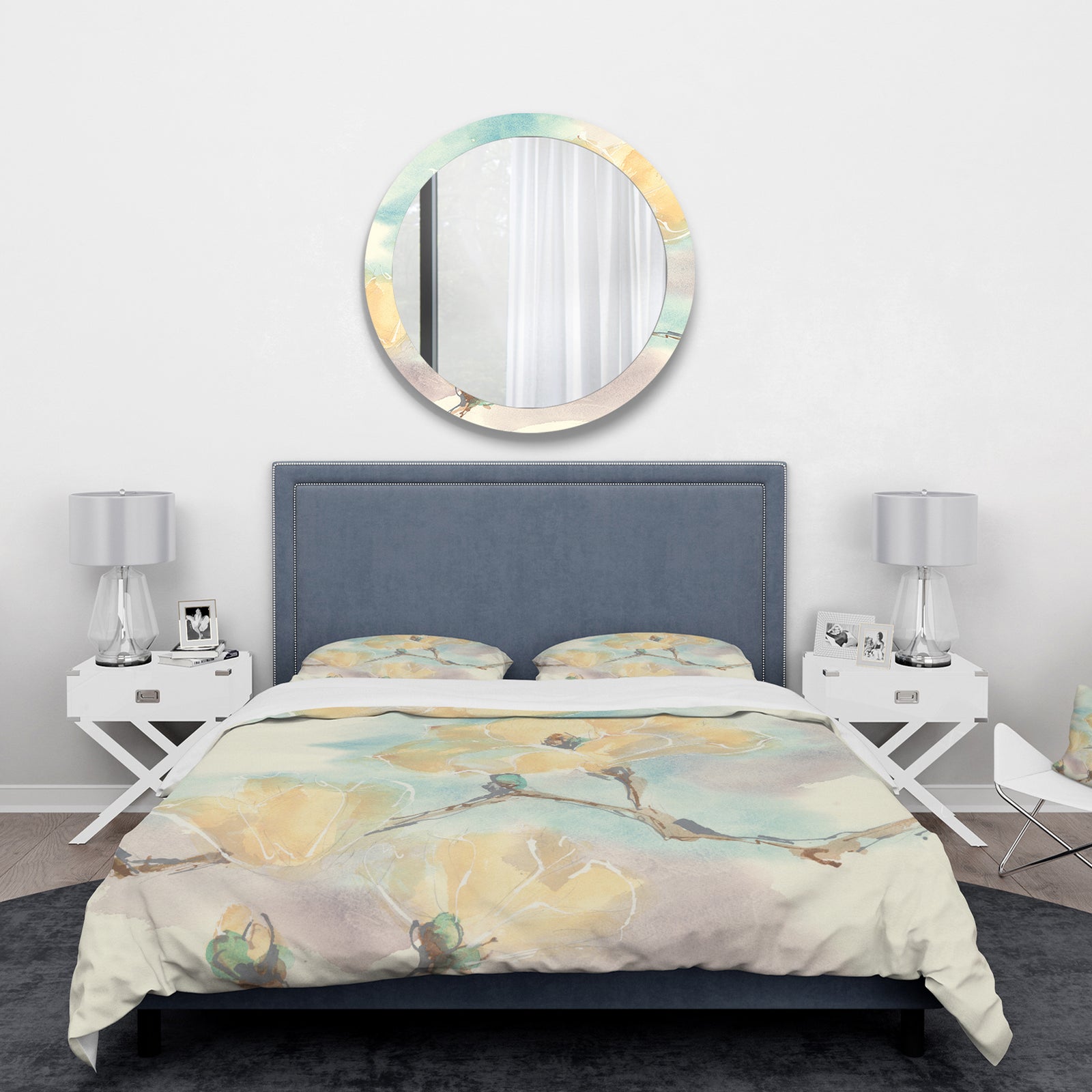 Magnolias in White I - Traditional Duvet Cover Set