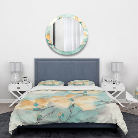 Teal Buds II - Traditional Duvet Cover Set