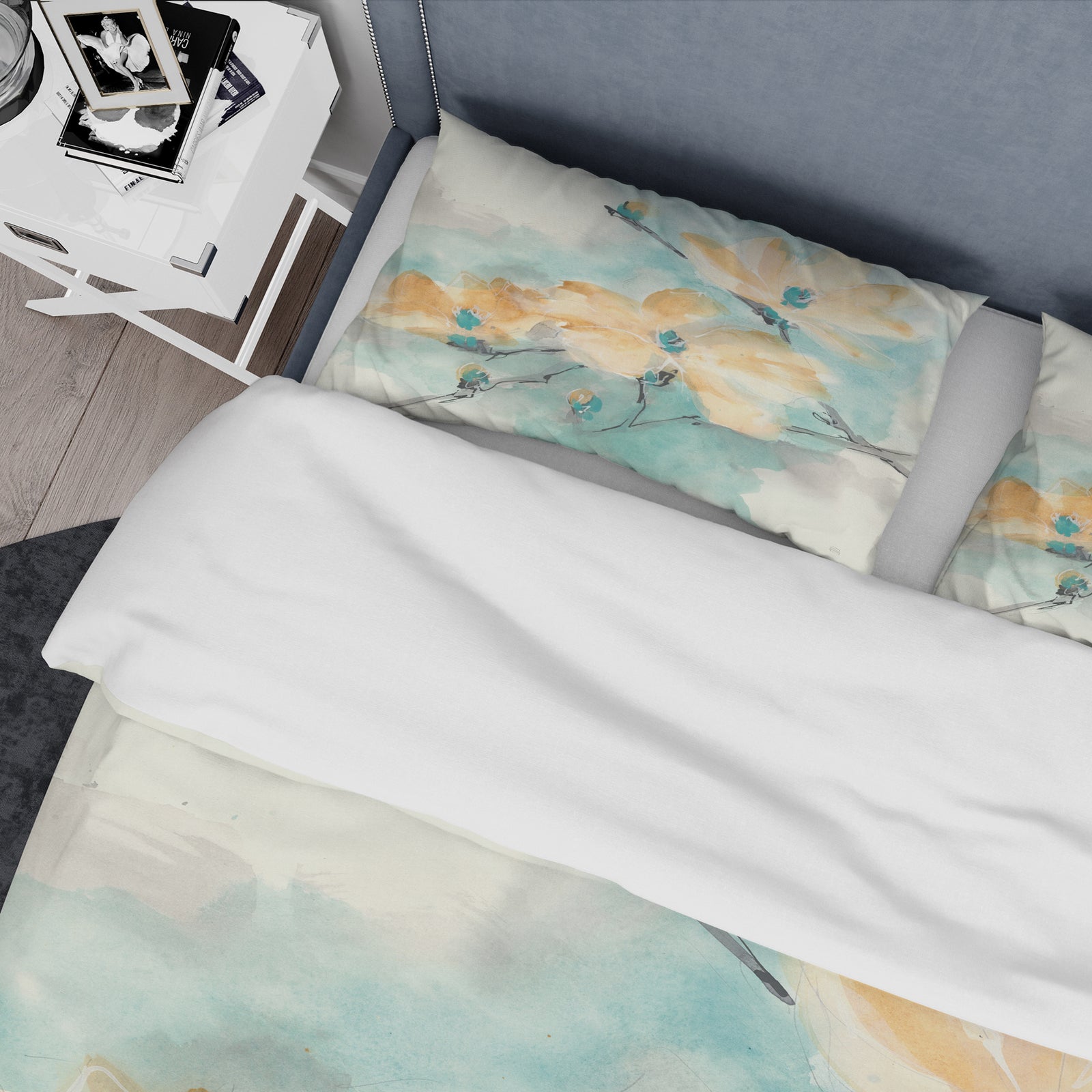 Teal Buds II - Traditional Duvet Cover Set
