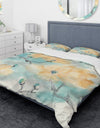 Teal Buds I - Traditional Duvet Cover Set