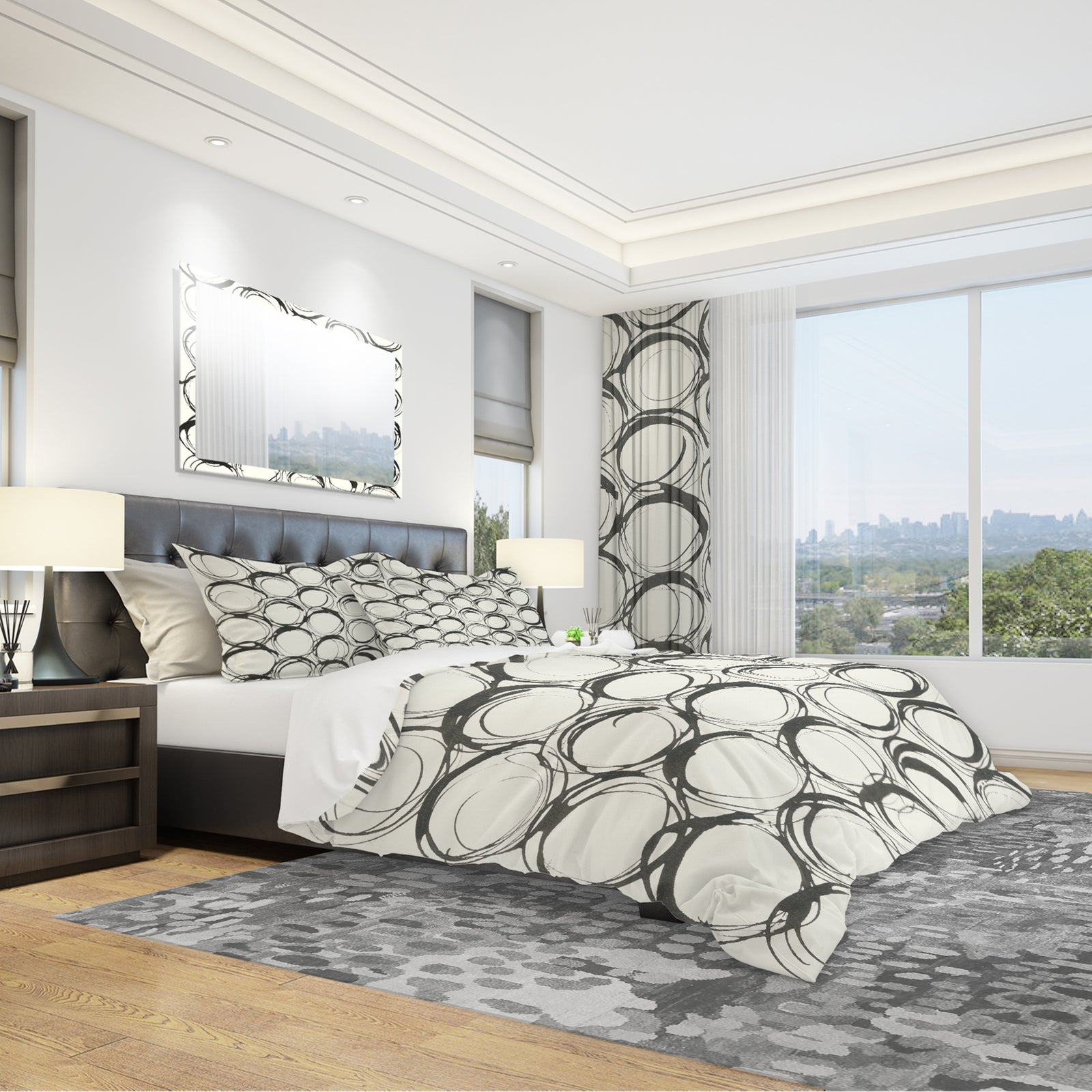minimalist black and white II - Geometric Duvet Cover Set