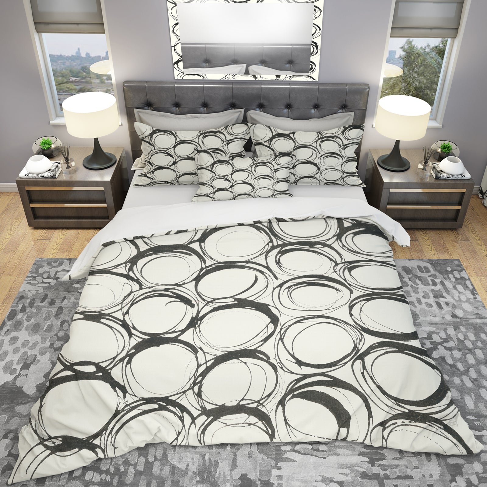 minimalist black and white II - Geometric Duvet Cover Set