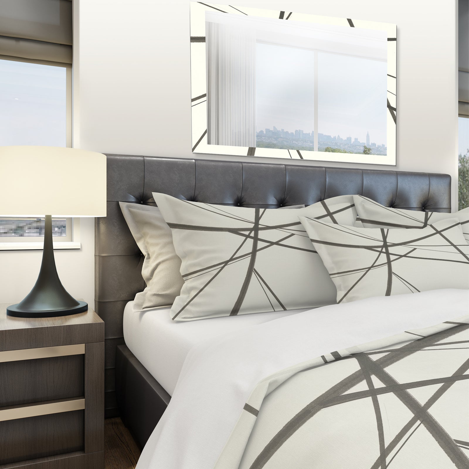 minimalist black and white III - Geometric Duvet Cover Set