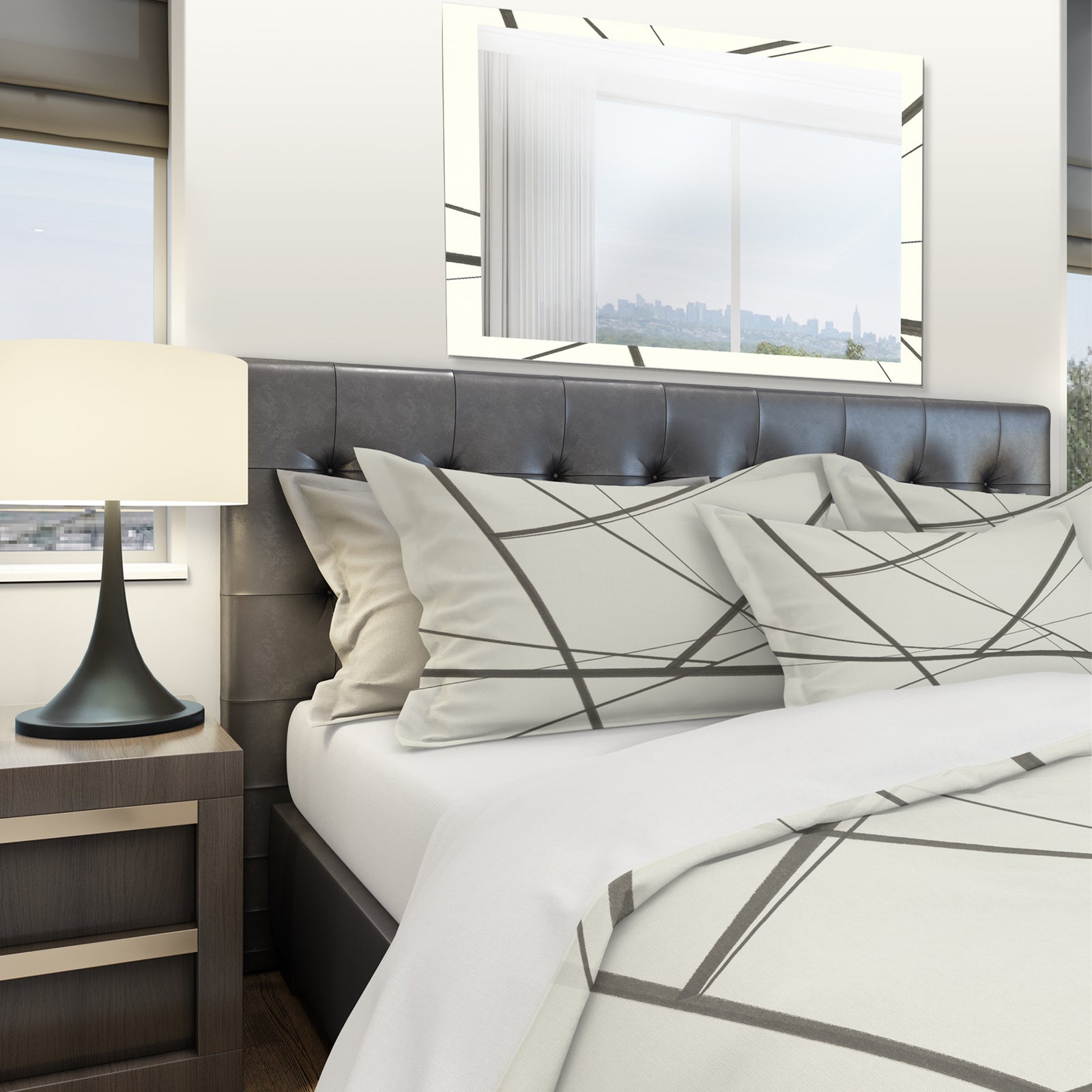 minimalist black and white IV - Geometric Duvet Cover Set
