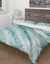 Silver Springs II Blue Green - Farmhouse Duvet Cover Set