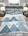 minimal Triangles IV Blue - Geometric Duvet Cover Set