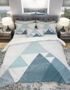 minimal Triangles III Blue - Geometric Duvet Cover Set