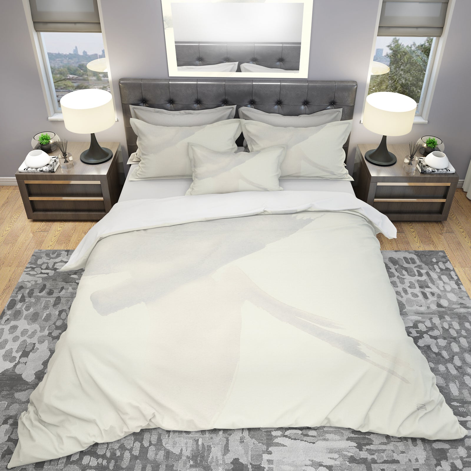 minimal geometric Zen II - Geometric Duvet Cover Set