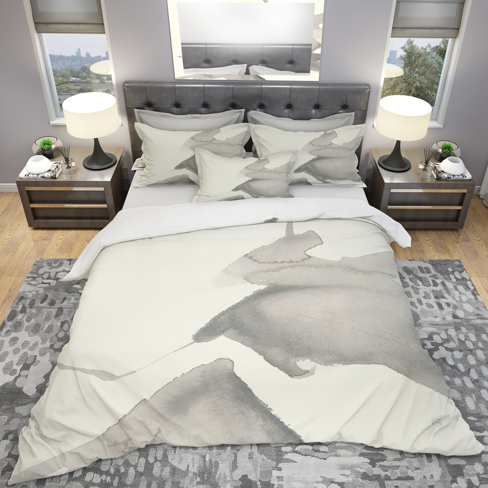 minimal geometric Zen V - Geometric Duvet Cover Set