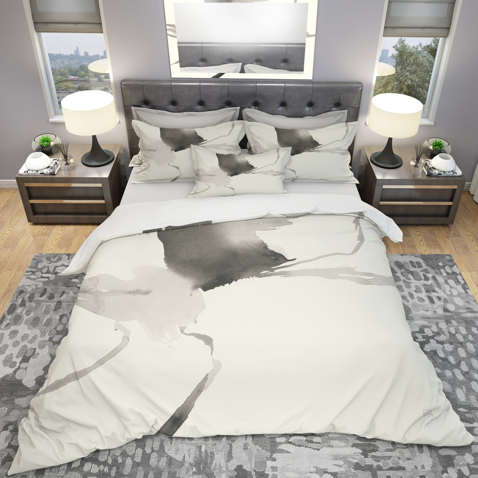 minimal geometric Gesture I - Geometric Duvet Cover Set