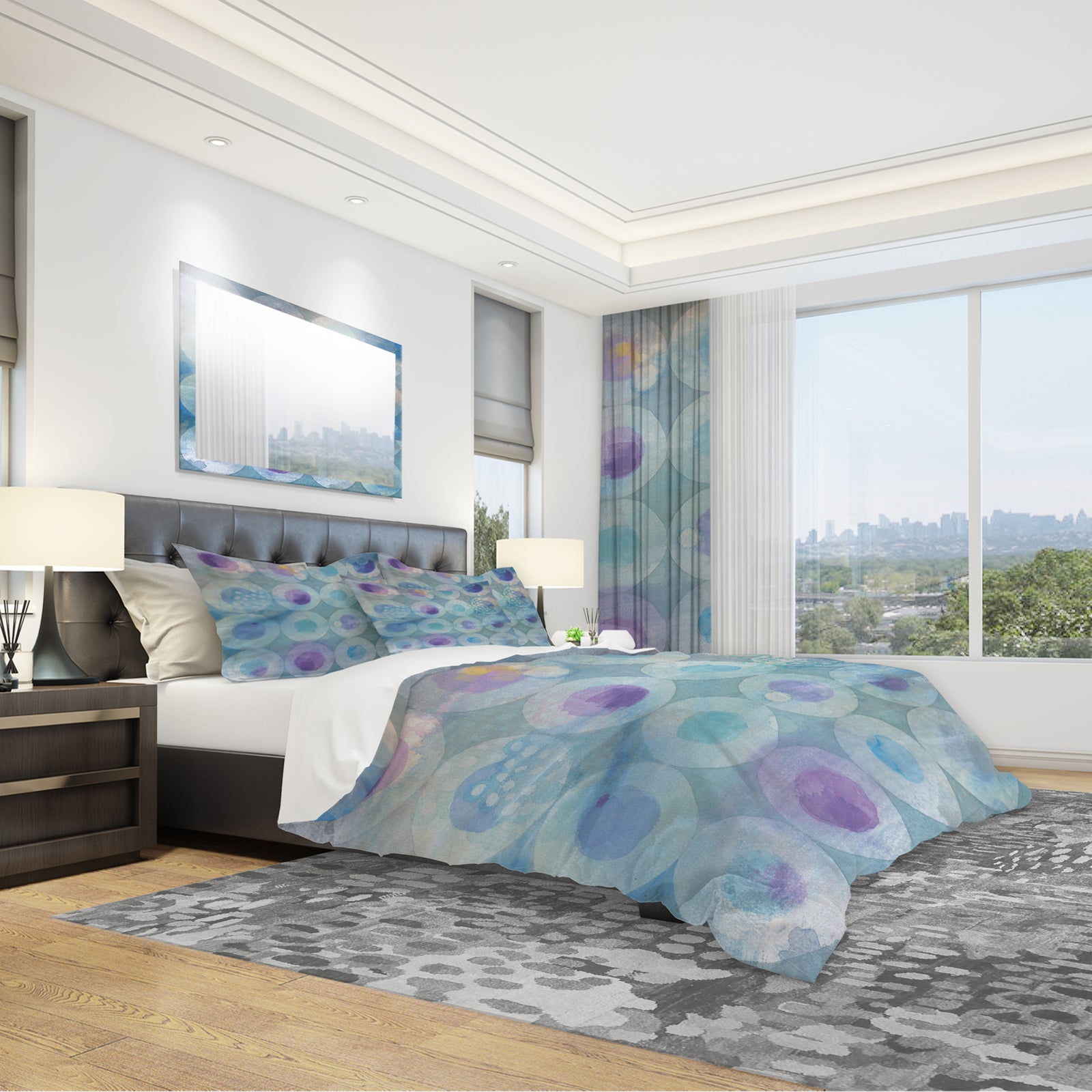 Watercolor Geometrical Circles II - Geometric Duvet Cover Set
