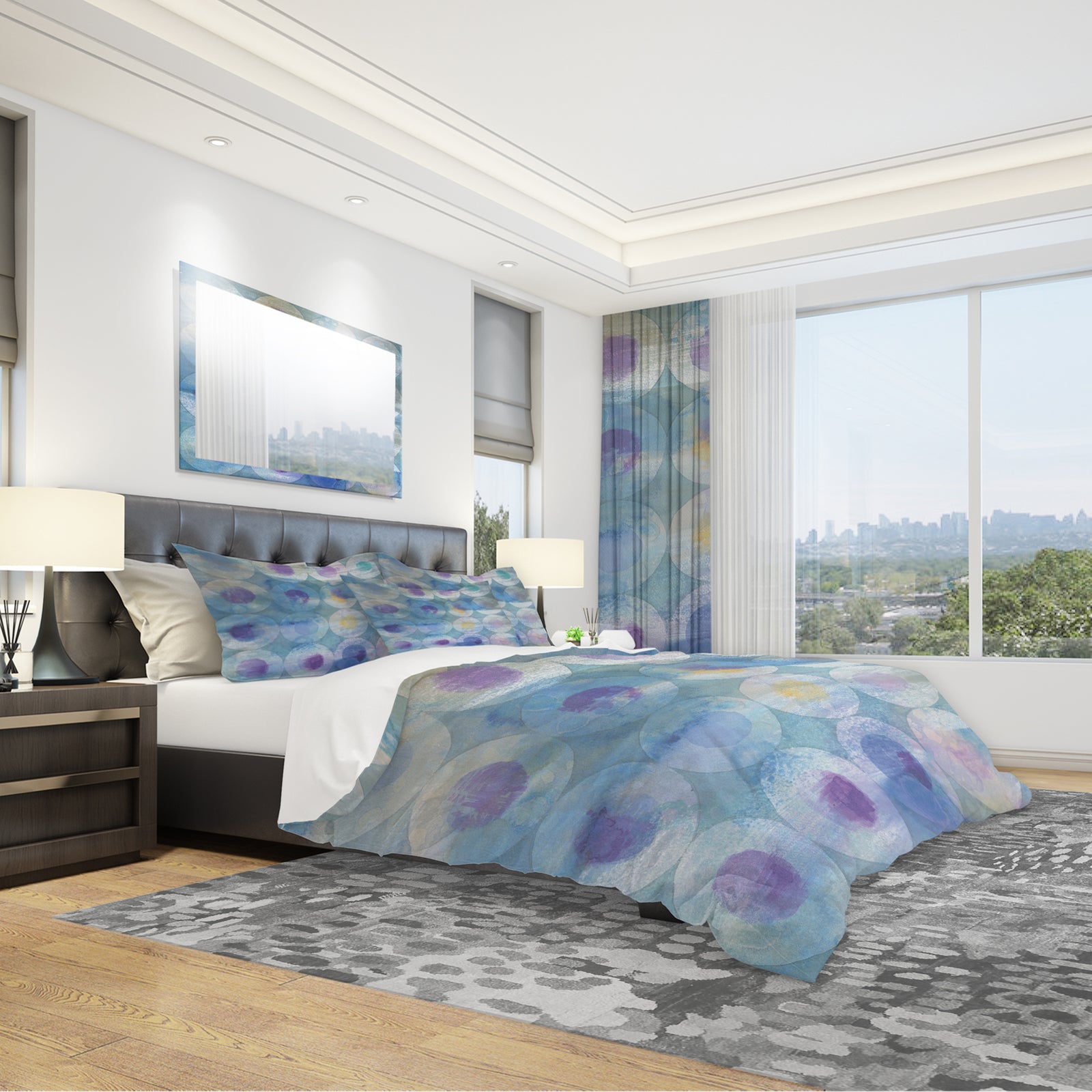 Watercolor Geometrical Circles I - Geometric Duvet Cover Set