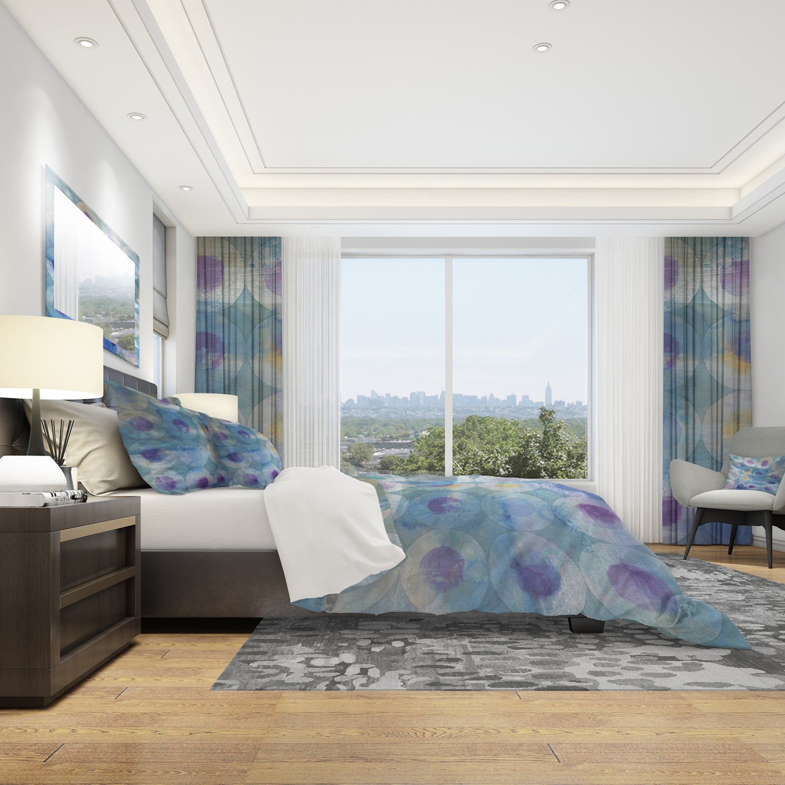 Watercolor Geometrical Circles I - Geometric Duvet Cover Set