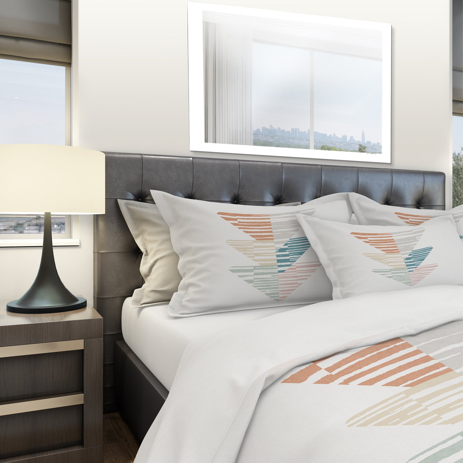 Watercolor Geometric Triangle III - Geometric Duvet Cover Set