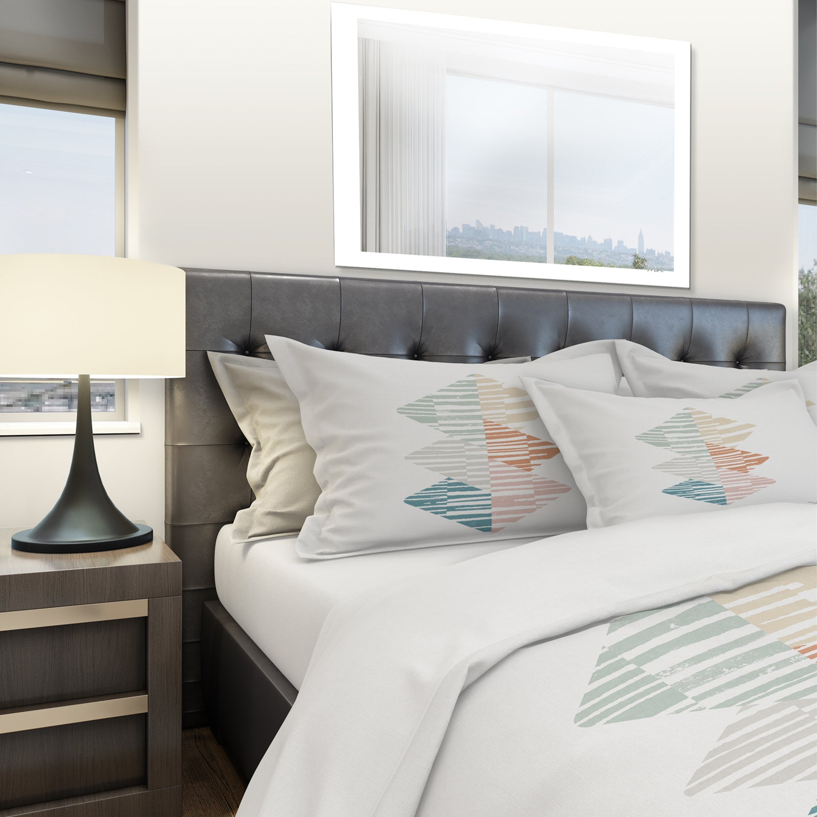 Watercolor Geometric Triangle II - Geometric Duvet Cover Set