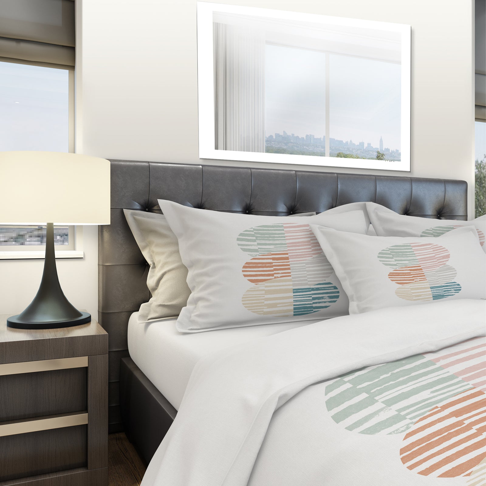 Watercolor Geometric Triangle I - Geometric Duvet Cover Set