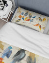 Multicolor Bird Meeting - Traditional Duvet Cover Set