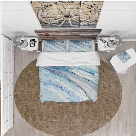 Blue Silver Spring II - Farmhouse Duvet Cover Set