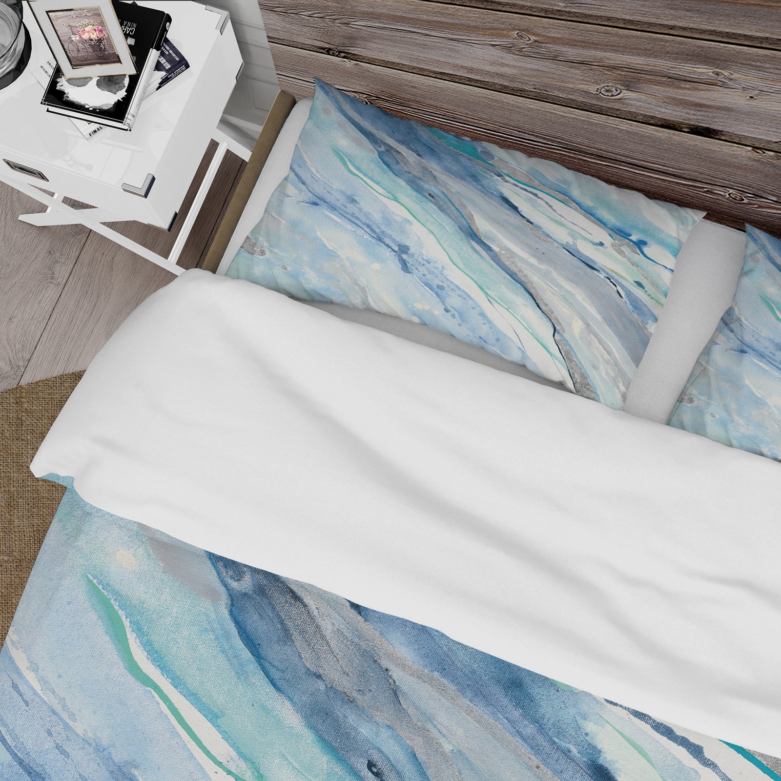 Blue Silver Spring II - Farmhouse Duvet Cover Set