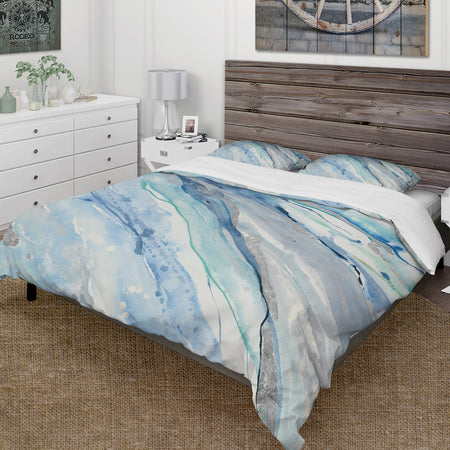Blue Silver Spring II - Farmhouse Duvet Cover Set