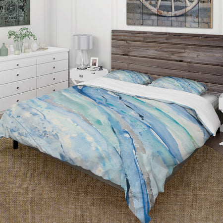 Blue Silver Spring I - Farmhouse Duvet Cover Set