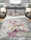 Pink Magnolia Flowers - Shabby Duvet Cover Set