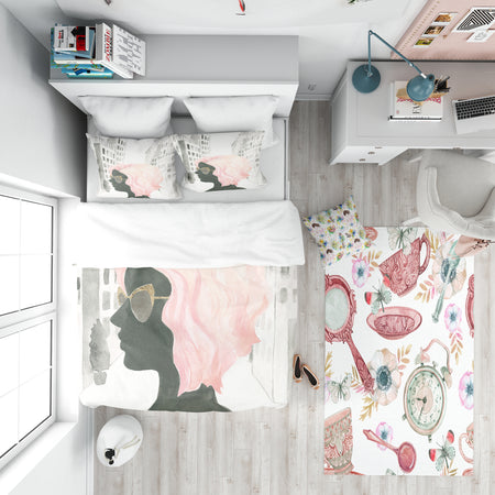 Glam Pink Ladies IV - Teenage Duvet Cover Set