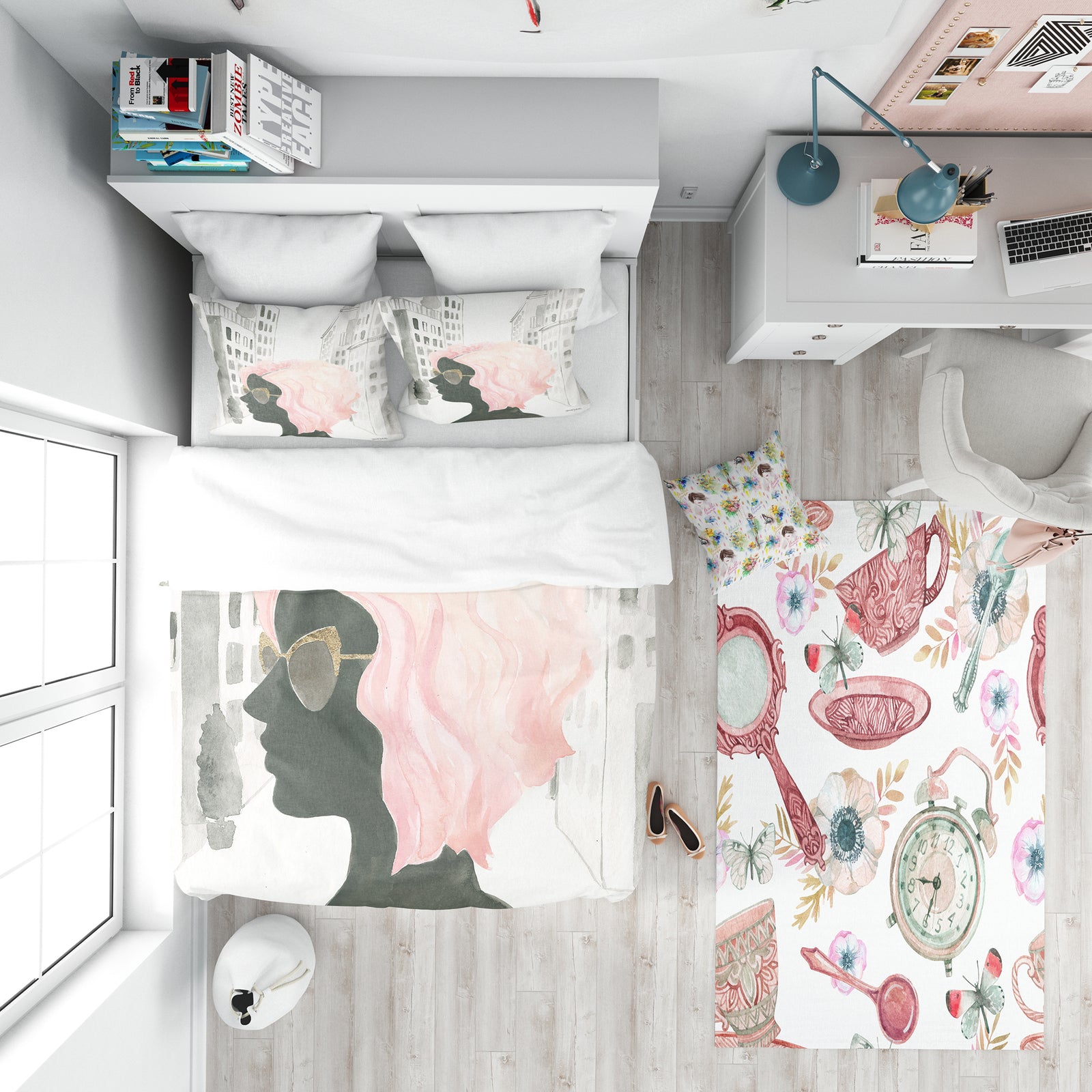 Glam Pink Ladies IV - Teenage Duvet Cover Set