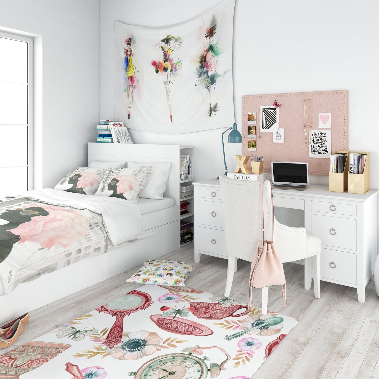 Glam Pink Ladies IV - Teenage Duvet Cover Set