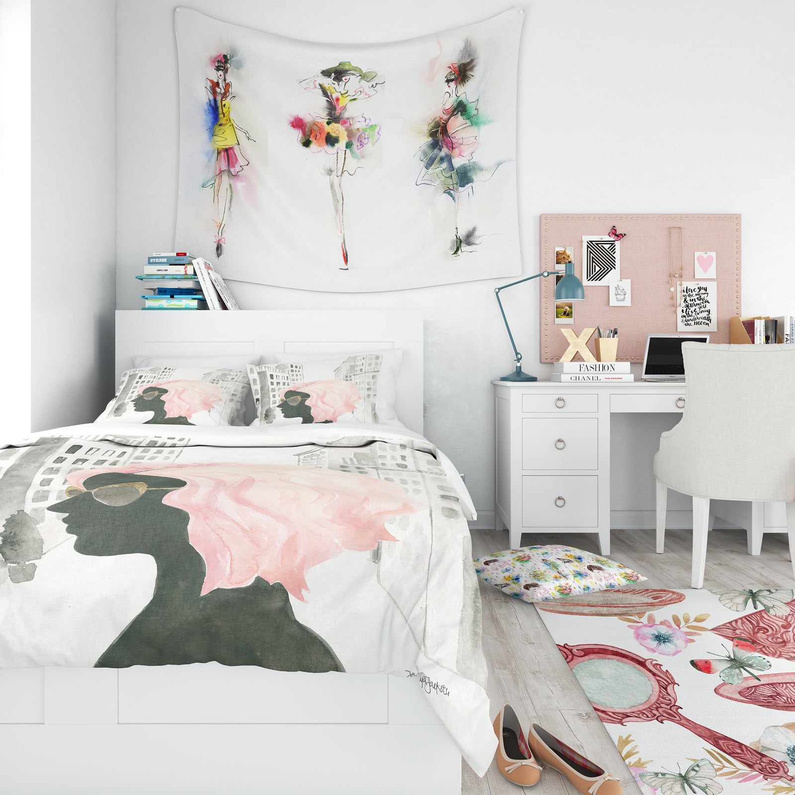 Glam Pink Ladies IV - Teenage Duvet Cover Set