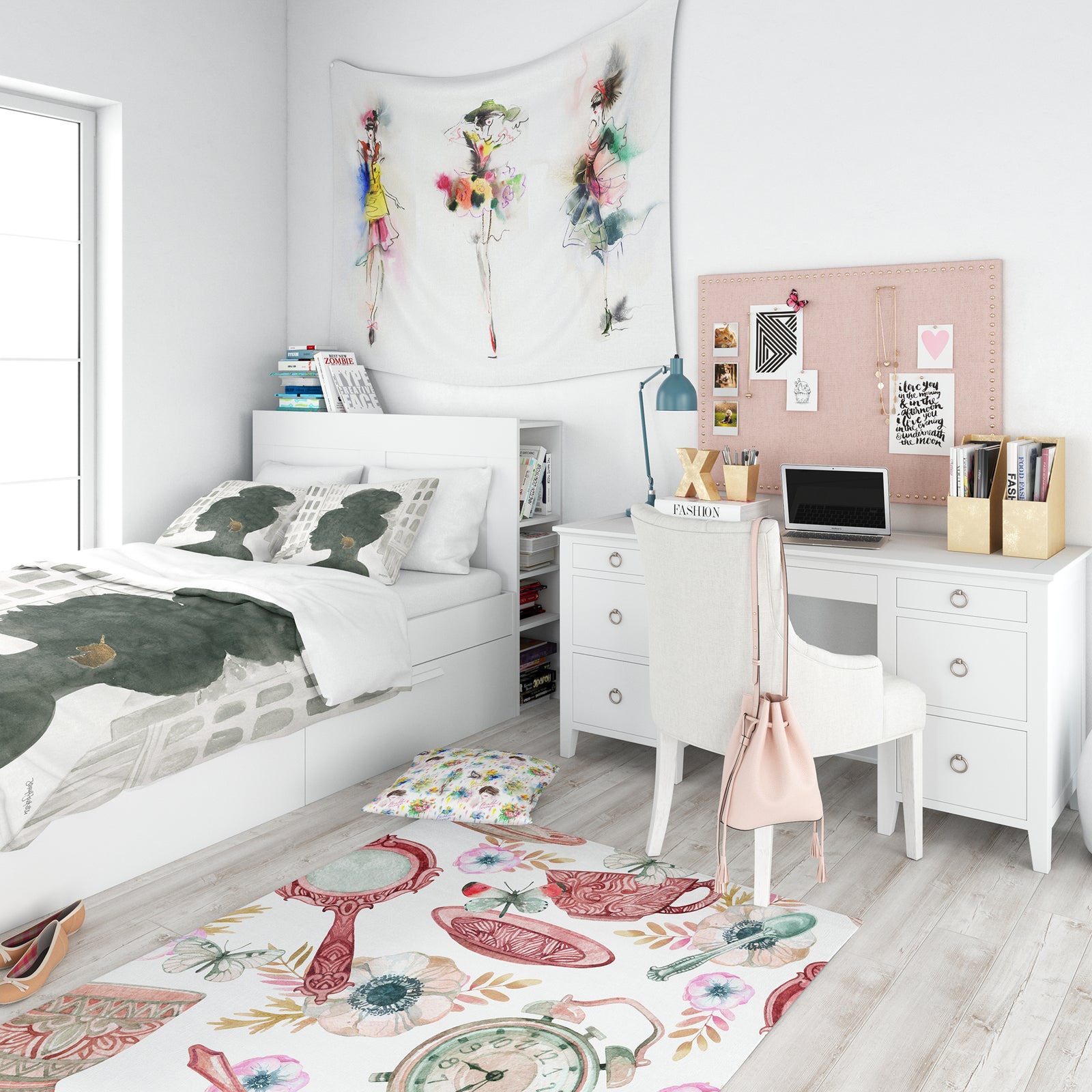 Glam Pink Ladies II - Teenage Duvet Cover Set