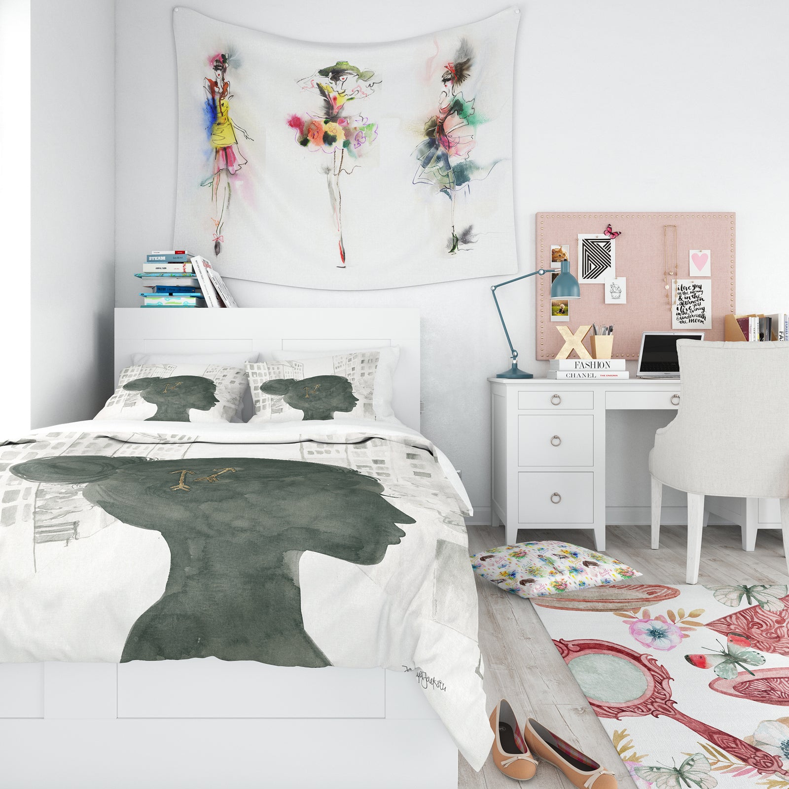 Glam Pink Ladies I - Teenage Duvet Cover Set
