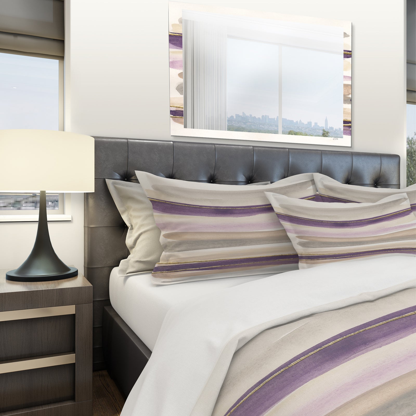 Shape of Glam Purple - Geometric Duvet Cover Set