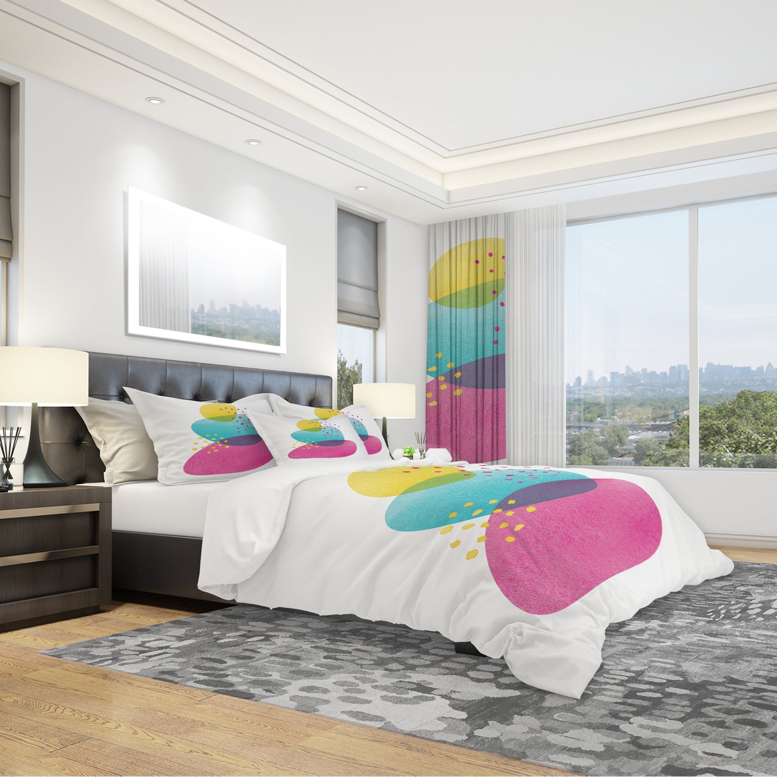 Minimal Spots Balance IV - Geometric Duvet Cover Set