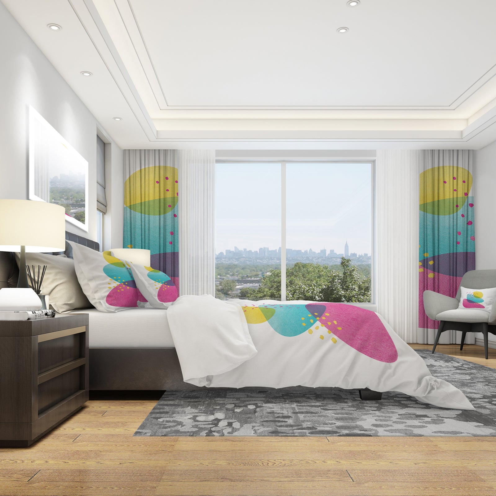 Minimal Spots Balance IV - Geometric Duvet Cover Set