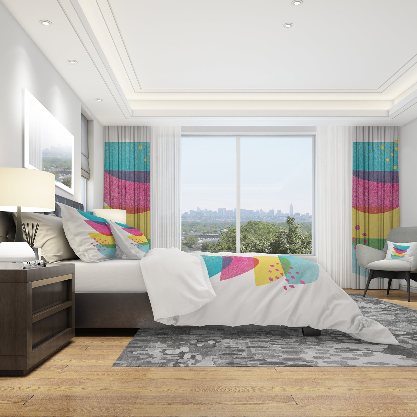 Minimal Spots Balance III - Geometric Duvet Cover Set