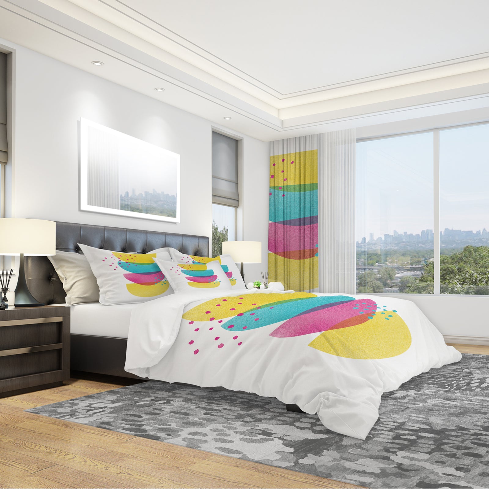Minimal Spots Balance II - Geometric Duvet Cover Set