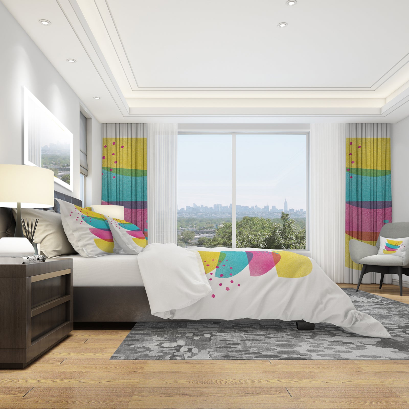 Minimal Spots Balance II - Geometric Duvet Cover Set