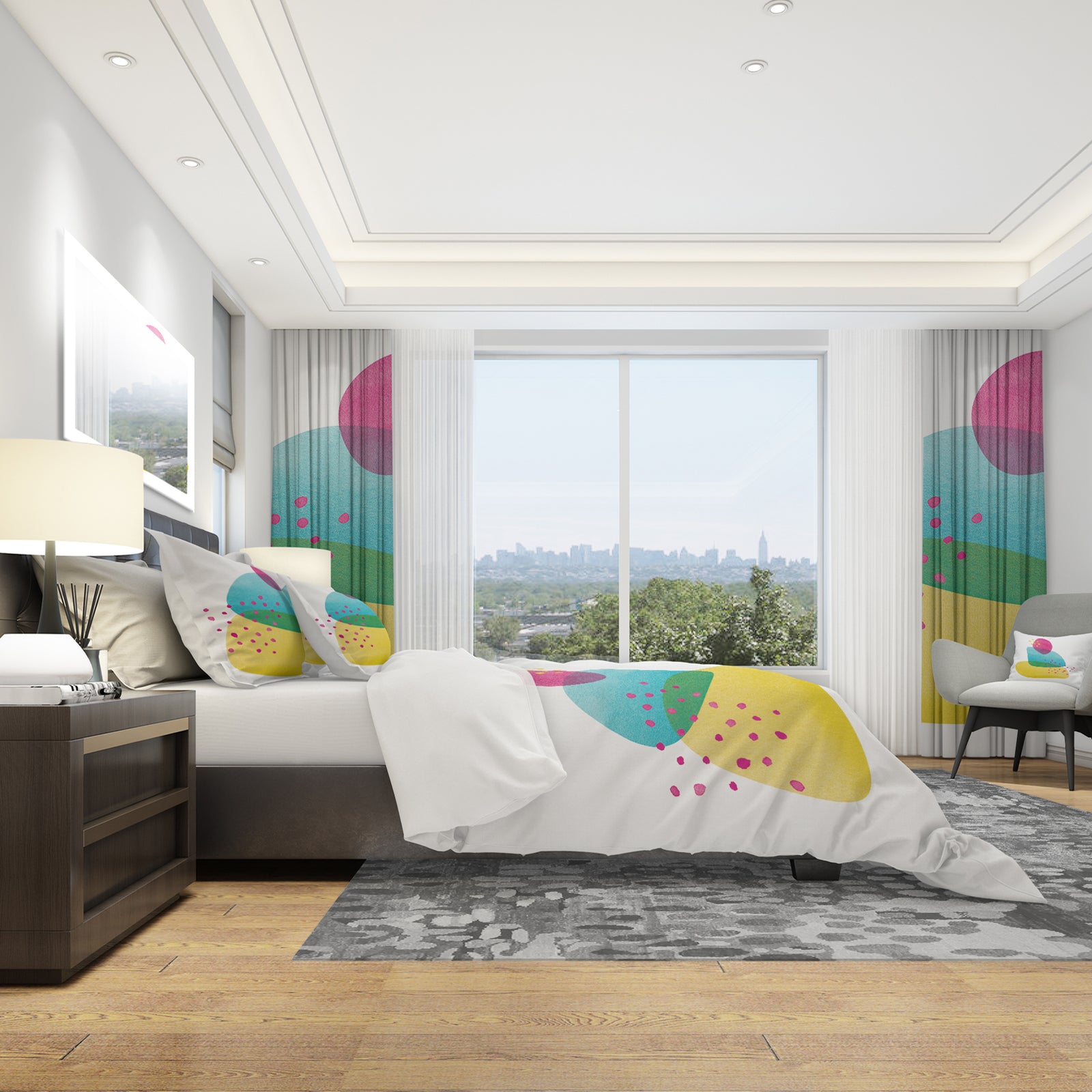 Minimal Spots Balance I - Geometric Duvet Cover Set