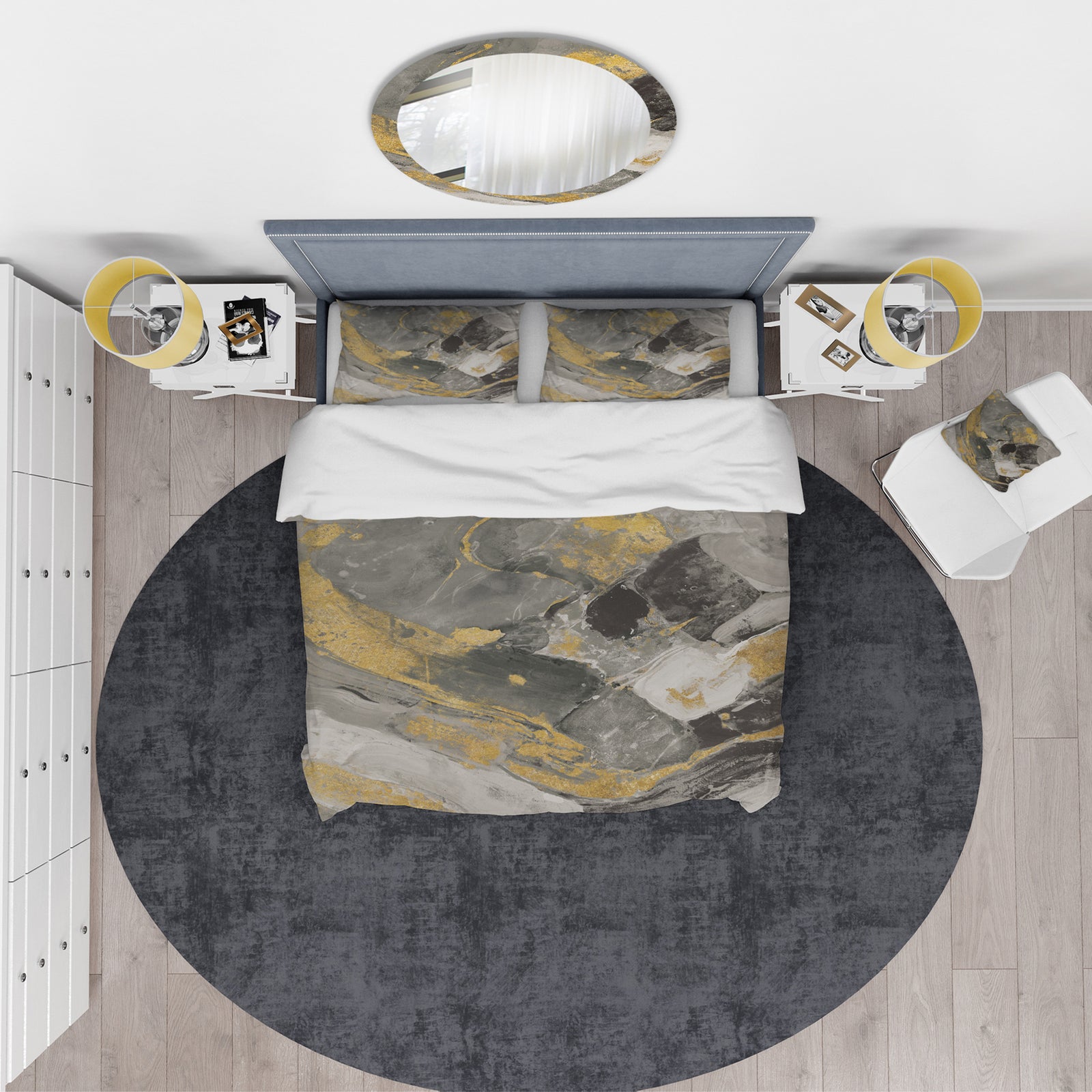Marble Gold and Black II - Glam Duvet Cover Set