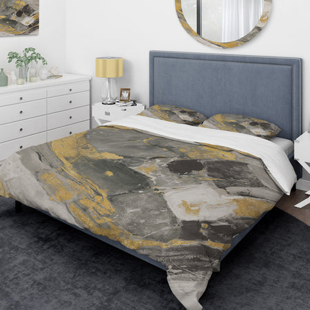 Marble Gold and Black II - Glam Duvet Cover Set
