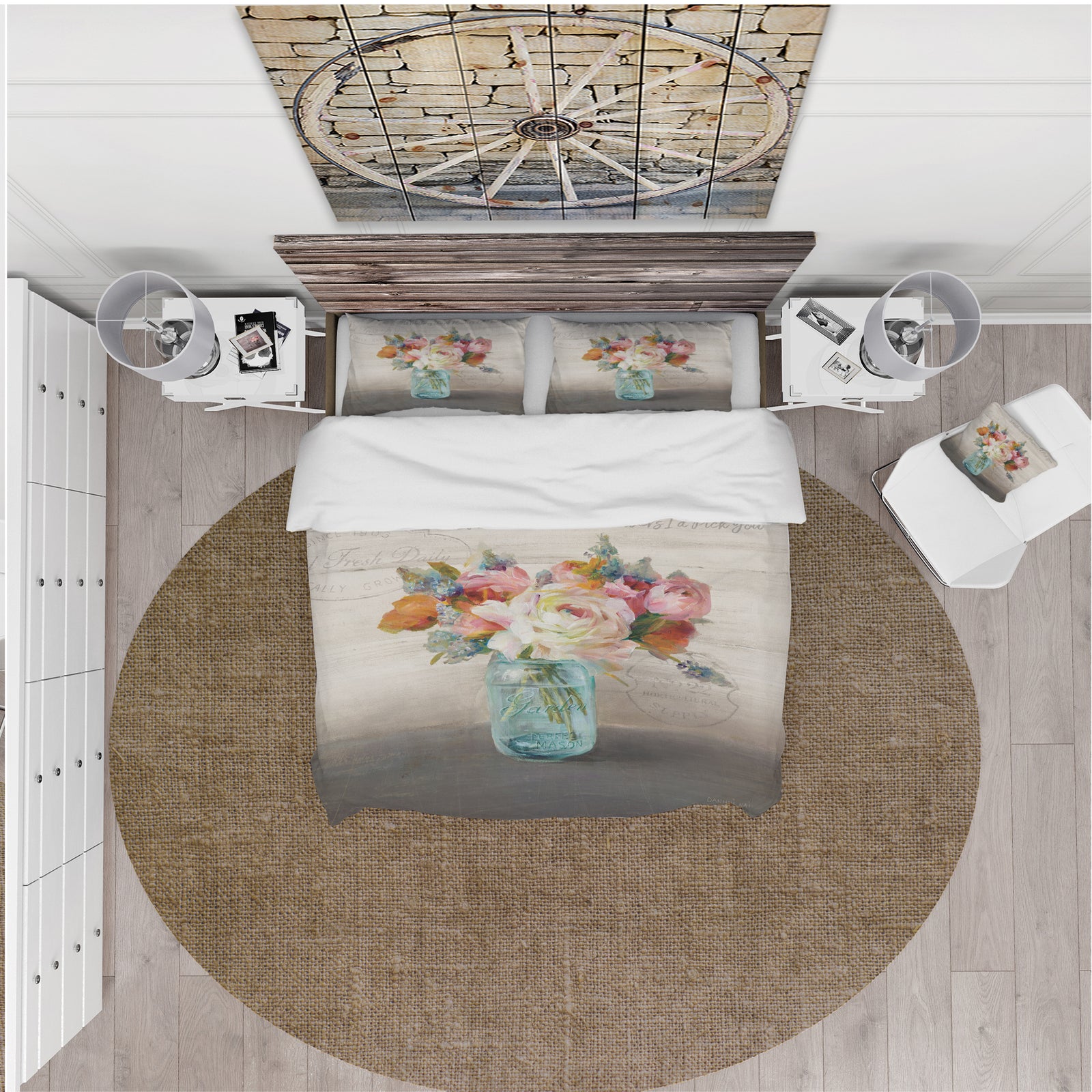 French Cottage Bouquet II Mothers - Cottage Duvet Cover Set