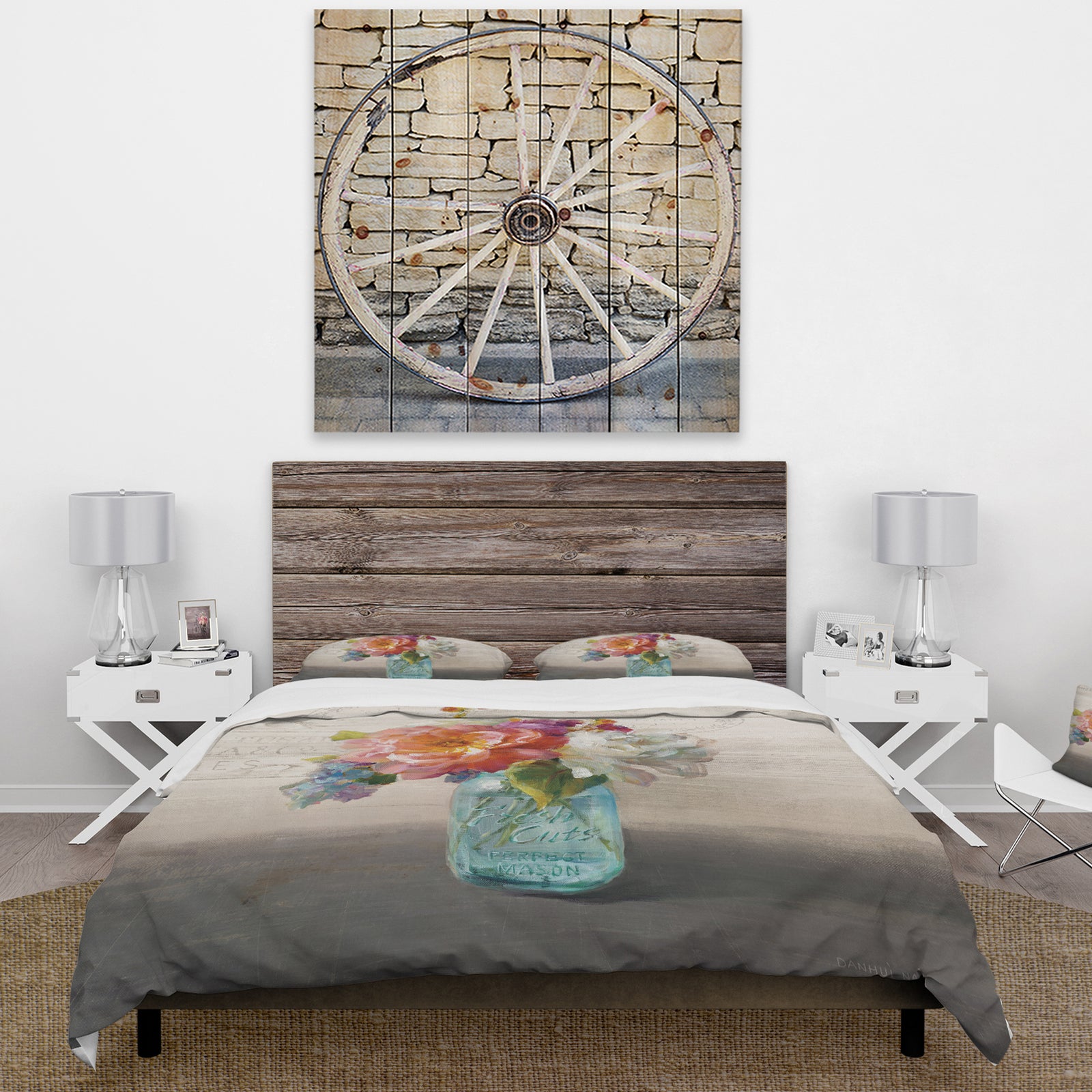 French Cottage Bouquet I Mothers - Cottage Duvet Cover Set