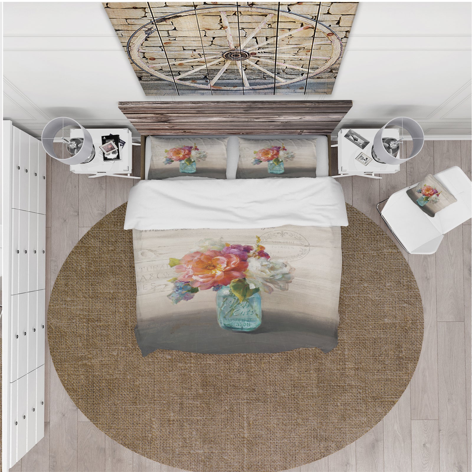 French Cottage Bouquet I Mothers - Cottage Duvet Cover Set