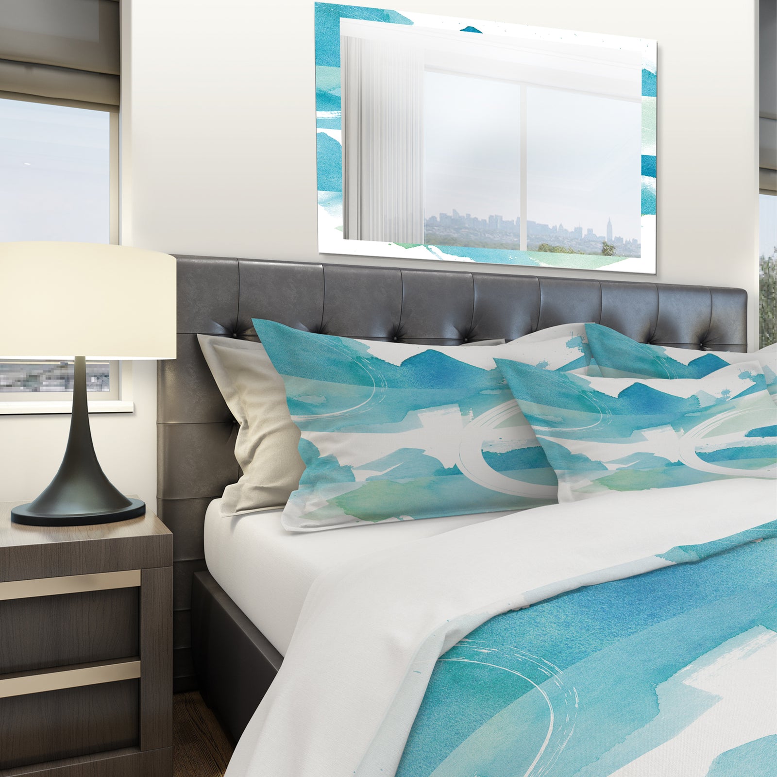 Coastal watercolors II - Geometric Duvet Cover Set