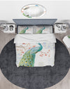 peacocks Watercolor I - Traditional Duvet Cover Set