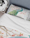 peacocks Watercolor I - Traditional Duvet Cover Set