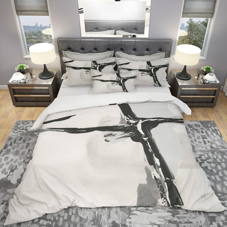Abstract Neutral II - Geometric Duvet Cover Set