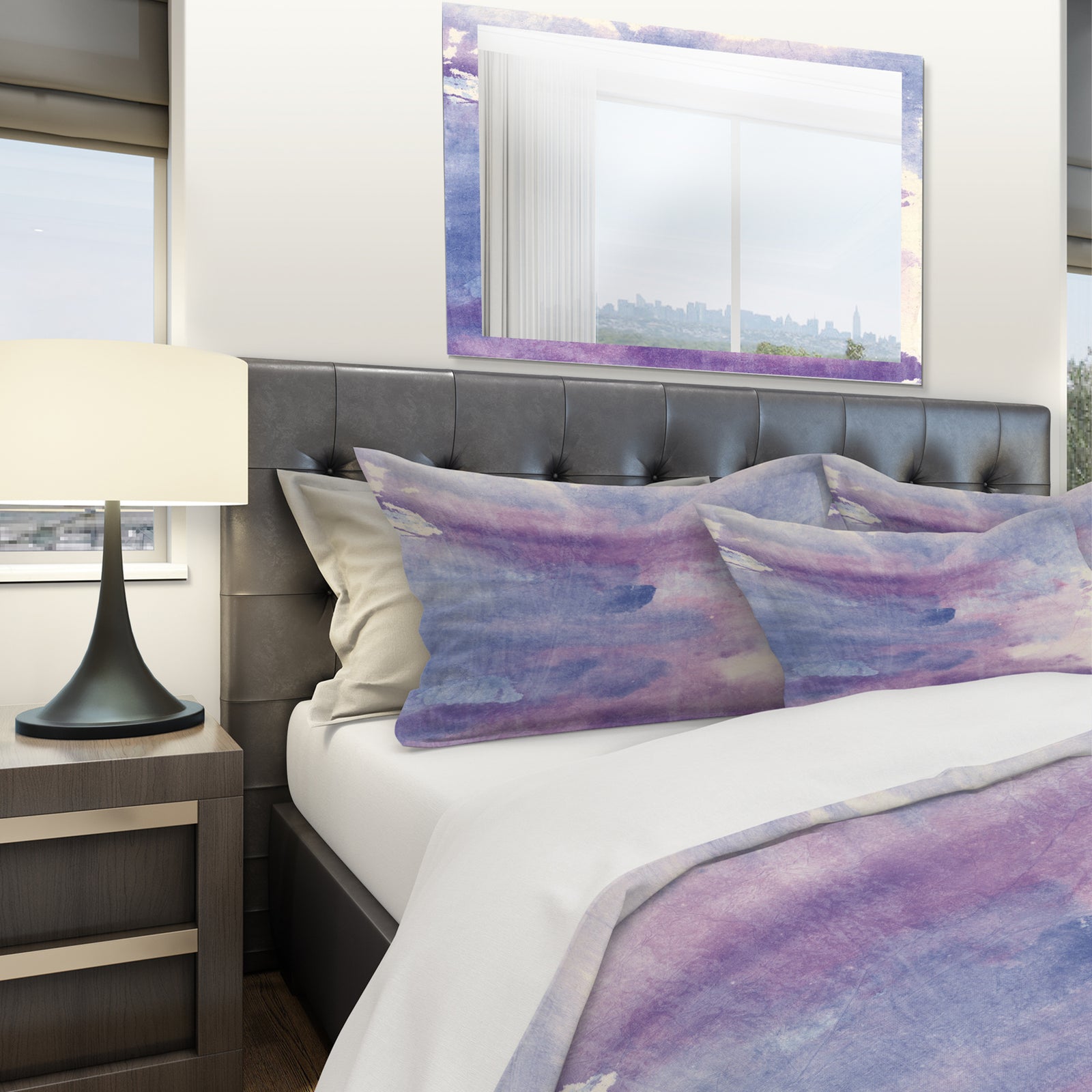 Watercolor Purple Haze II - Geometric Duvet Cover Set