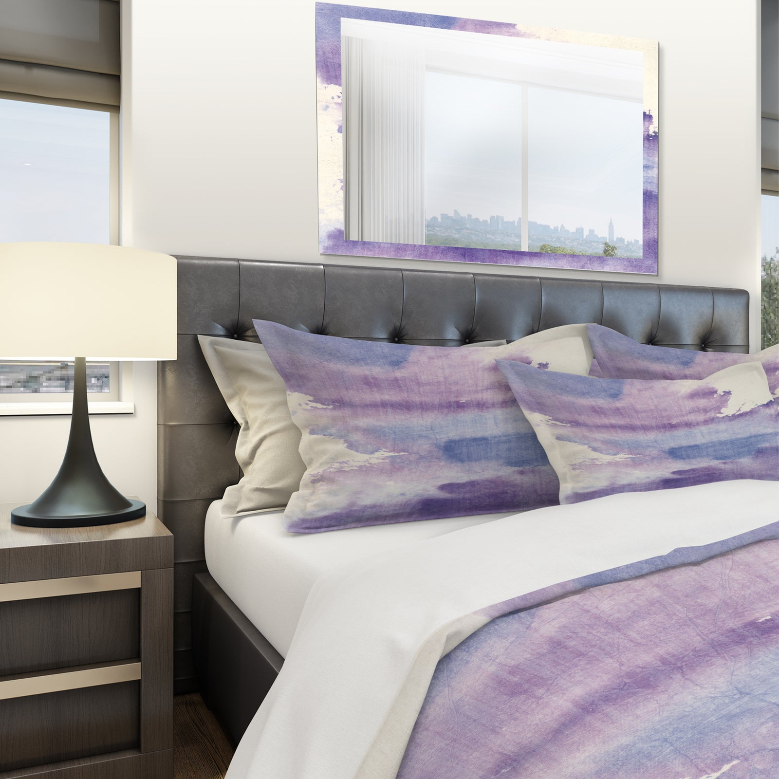 Watercolor Purple Haze I - Geometric Duvet Cover Set